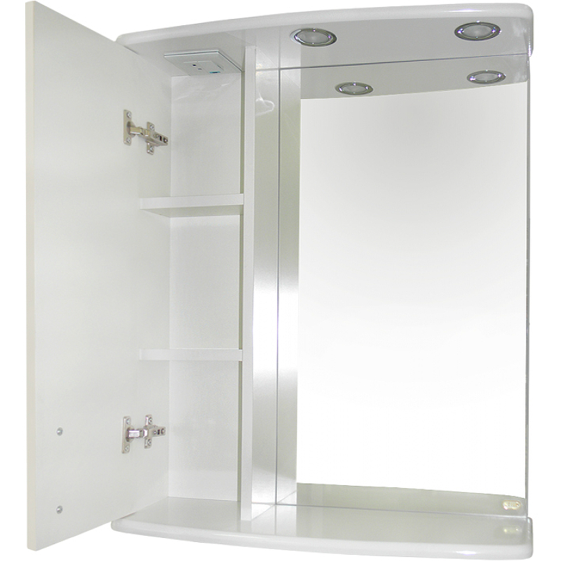 Зеркало со шкафом Misty Астра 60 L Э-Аст04060-01СвЛ с подсветкой Белое глянцевое, купить, цена, заказать, магазин, доставка, скидка, промокод, купить, цена, заказать, магазин, доставка, скидка, промокод