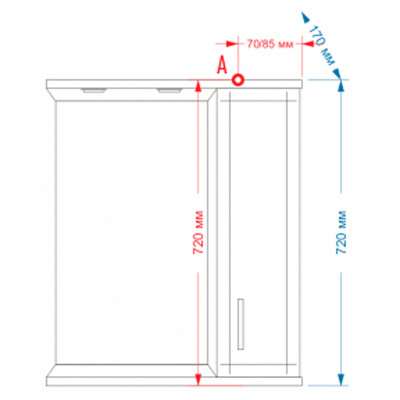 Зеркало со шкафом Misty Астра 60 L Э-Аст04060-01СвЛ с подсветкой Белое глянцевое