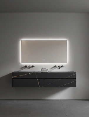 Зеркало Boheme Modern 140x70 543-140-GM с подсветкой Оружейная сталь с сенсорным выключателем и подогревом