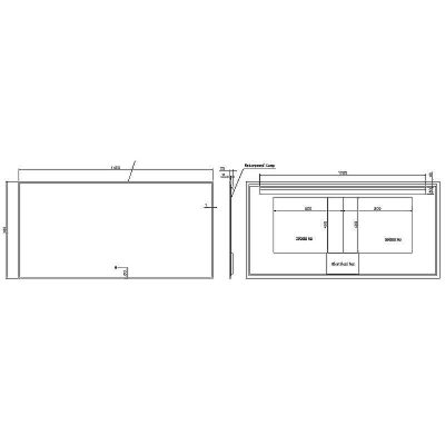 Зеркало Boheme Modern 140x70 543-140-GM с подсветкой Оружейная сталь с сенсорным выключателем и подогревом
