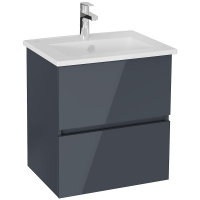 Тумба с раковиной Vitra Mia Plus Square 60 69729 подвесная Антрацит глянцевый, купить, цена, заказать, магазин, доставка, скидка, промокод, купить, цена, заказать, магазин, доставка, скидка, промокод