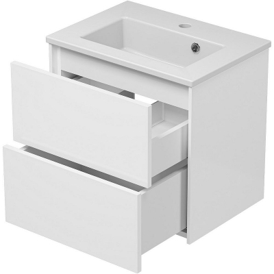 Тумба с раковиной Brevita Toy 50 УТ000025658 подвесная Белая глянцевая