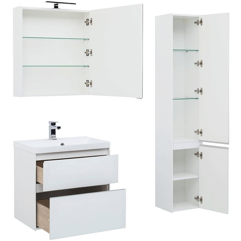 Тумба под раковину Aquanet Гласс 70 206700 подвесной Белая, купить, цена, заказать, магазин, доставка, скидка, промокод, купить, цена, заказать, магазин, доставка, скидка, промокод