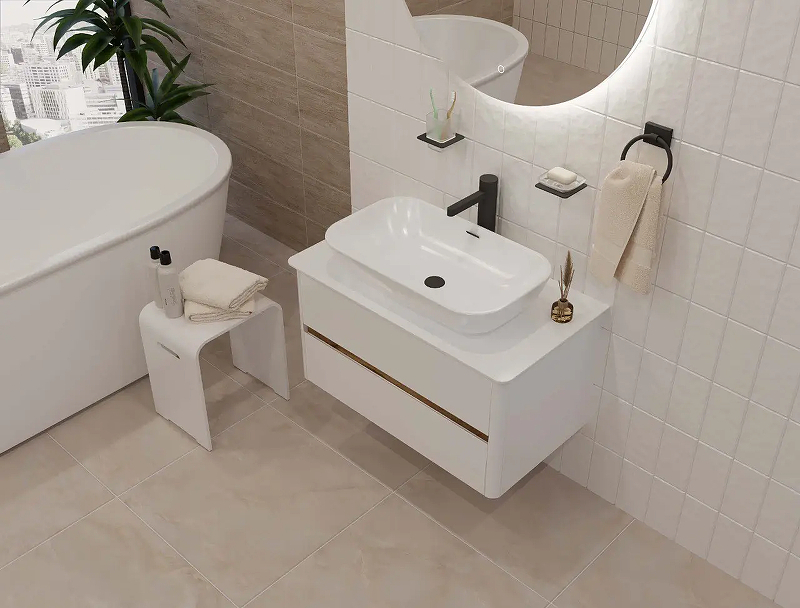 Тумба под раковину Marka One Monro 80П Ц0000027406 подвесная цвет Белый, купить, цена, заказать, магазин, доставка, скидка, промокод, купить, цена, заказать, магазин, доставка, скидка, промокод