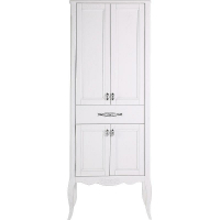 Шкаф пенал ASB-Woodline Модерн 60 11258 Белый с патиной Серебро, купить, цена, заказать, магазин, доставка, скидка, промокод, купить, цена, заказать, магазин, доставка, скидка, промокод