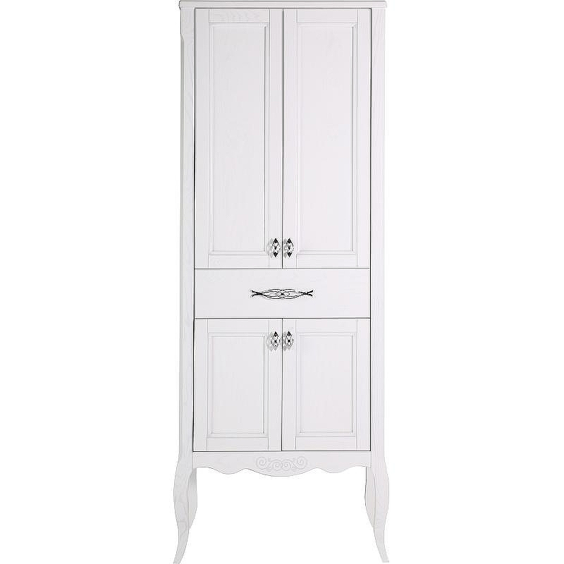 Шкаф пенал ASB-Woodline Модерн 60 11258 Белый с патиной Серебро, купить, цена, заказать, магазин, доставка, скидка, промокод, купить, цена, заказать, магазин, доставка, скидка, промокод