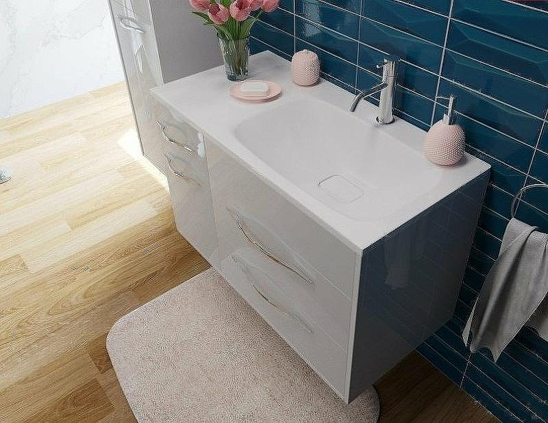 Тумба с раковиной Эстет Barcelona 90 R ФР-00003596 подвесная Белая, купить, цена, заказать, магазин, доставка, скидка, промокод, купить, цена, заказать, магазин, доставка, скидка, промокод