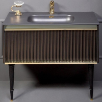 Тумба под раковину Boheme Armadi Art Vallessi Avantgarde Canale 100 843-100-BG подвесная Черная Золото, купить, цена, заказать, магазин, доставка, скидка, промокод, купить, цена, заказать, магазин, доставка, скидка, промокод