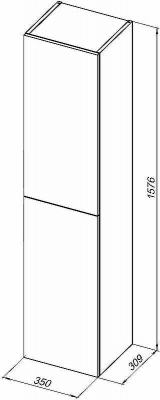 Шкаф пенал Aquanet Алвита New 35 R 277558 подвесной Белый матовый