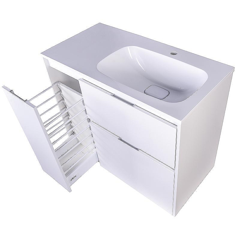 Тумба под раковину Style Line Барселона 90 R СС-00002280 Белая, купить, цена, заказать, магазин, доставка, скидка, промокод, купить, цена, заказать, магазин, доставка, скидка, промокод