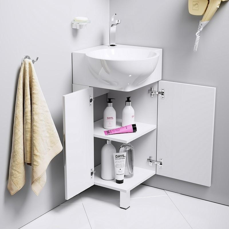 Тумба под раковину Aqwella Рио 45 Rio.01.04 угловая Белая, купить, цена, заказать, магазин, доставка, скидка, промокод, купить, цена, заказать, магазин, доставка, скидка, промокод