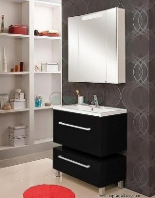 Зеркальный шкаф Aquaton Мадрид 80 М 1A175202MA010 с подсветкой Белый