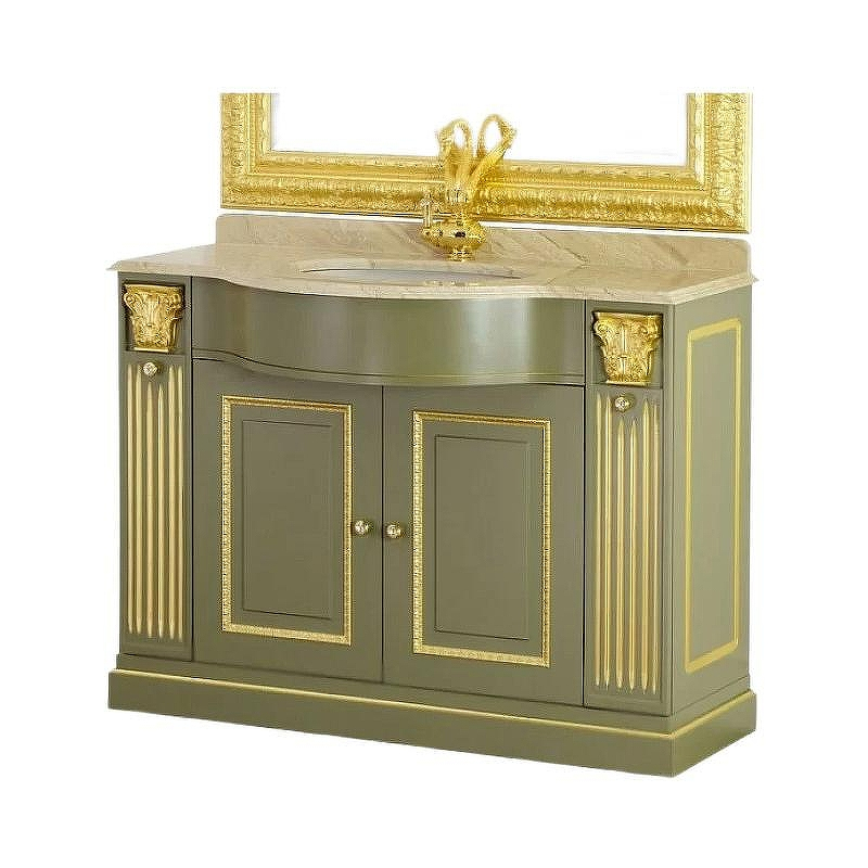 Тумба под раковину Migliore Ravenna 119 L 27065 Оливковый Золото без столешницы, купить, цена, заказать, магазин, доставка, скидка, промокод, купить, цена, заказать, магазин, доставка, скидка, промокод