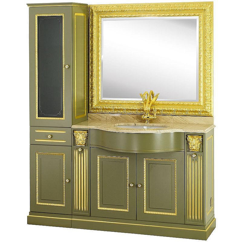 Тумба под раковину Migliore Ravenna 119 L 27065 Оливковый Золото без столешницы, купить, цена, заказать, магазин, доставка, скидка, промокод, купить, цена, заказать, магазин, доставка, скидка, промокод