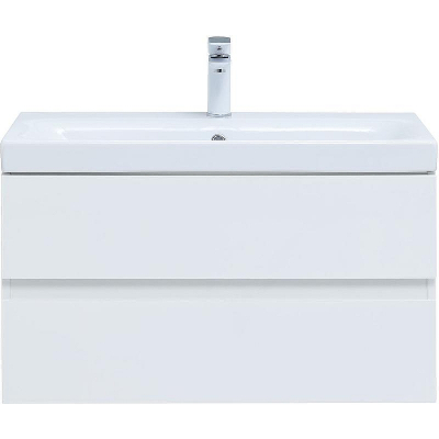 Тумба под раковину Aquanet Беркли 80 302351 подвесная Белый глянец