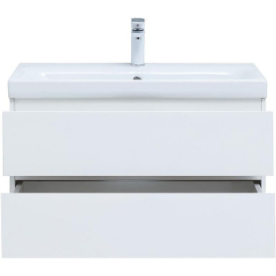 Тумба под раковину Aquanet Беркли 80 302351 подвесная Белый глянец