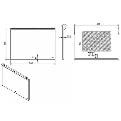 Зеркало Esbano 100 ESMI2597KD с подсветкой с сенсорным выключателем и подогревом