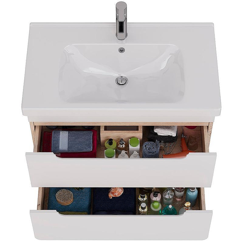 Тумба под раковину Lemark Olivia 80 LM08OL80T подвесная Белый глянец Дуб Кантри, купить, цена, заказать, магазин, доставка, скидка, промокод, купить, цена, заказать, магазин, доставка, скидка, промокод