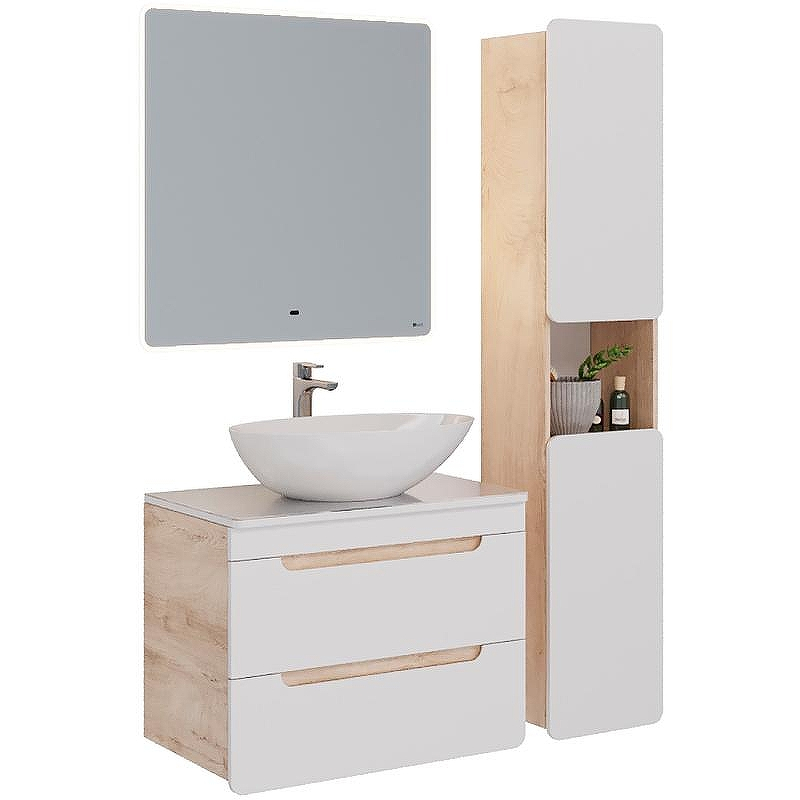 Тумба под раковину Lemark Olivia 80 LM08OL80T подвесная Белый глянец Дуб Кантри, купить, цена, заказать, магазин, доставка, скидка, промокод, купить, цена, заказать, магазин, доставка, скидка, промокод