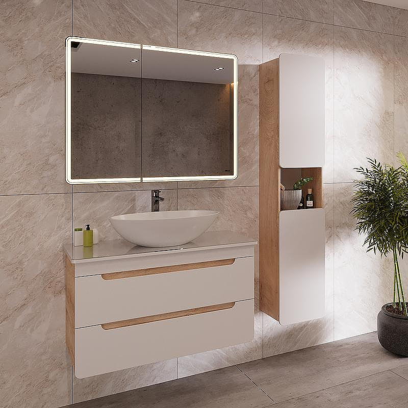 Тумба под раковину Lemark Olivia 80 LM08OL80T подвесная Белый глянец Дуб Кантри, купить, цена, заказать, магазин, доставка, скидка, промокод, купить, цена, заказать, магазин, доставка, скидка, промокод