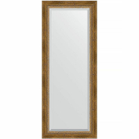 Зеркало Evoform Exclusive 133х53 BY 3510 с фацетом в багетной раме - Состаренная бронза с плетением 70, купить, цена, заказать, магазин, доставка, скидка, промокод, купить, цена, заказать, магазин, доставка, скидка, промокод