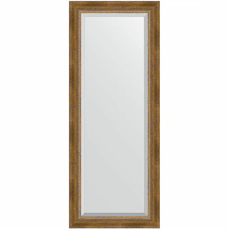 Зеркало Evoform Exclusive 133х53 BY 3510 с фацетом в багетной раме - Состаренная бронза с плетением 70, купить, цена, заказать, магазин, доставка, скидка, промокод, купить, цена, заказать, магазин, доставка, скидка, промокод