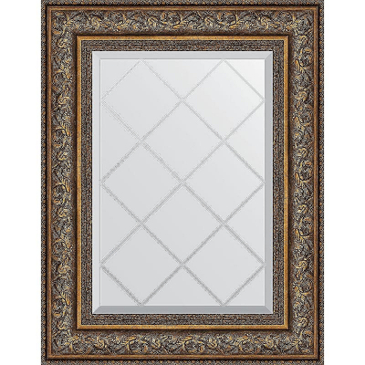 Зеркало Evoform Exclusive-G 78х60 BY 4040 с гравировкой в багетной раме - Виньетка состаренная бронза 109