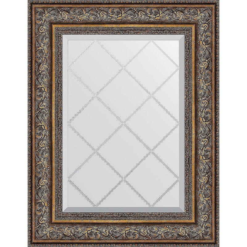 Зеркало Evoform Exclusive-G 78х60 BY 4040 с гравировкой в багетной раме - Виньетка состаренная бронза 109, купить, цена, заказать, магазин, доставка, скидка, промокод, купить, цена, заказать, магазин, доставка, скидка, промокод