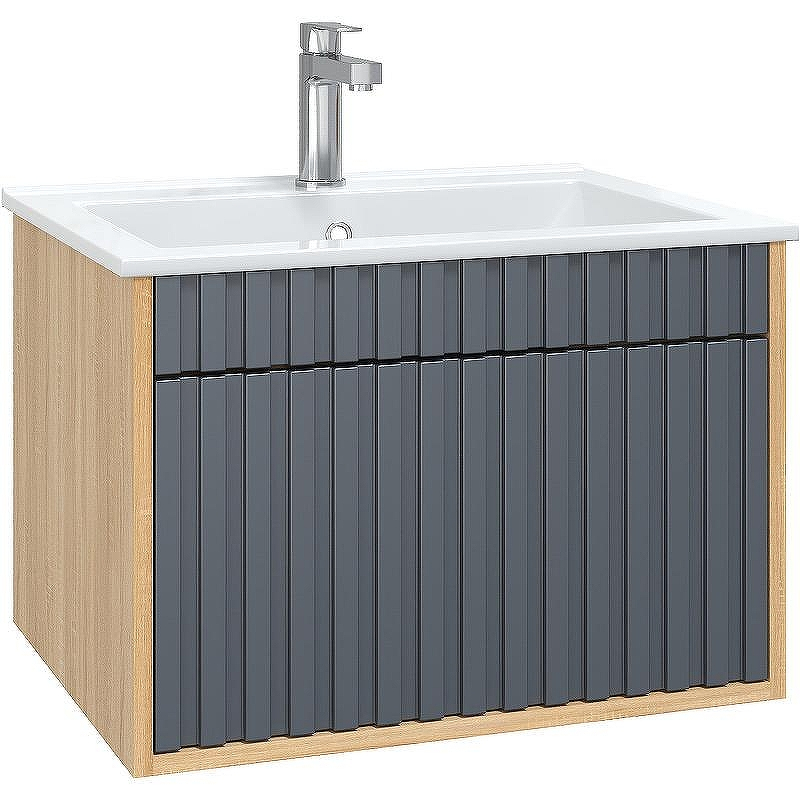 Тумба под раковину Onika Дайлер 60 106151 подвесная Графит Дуб сонома, купить, цена, заказать, магазин, доставка, скидка, промокод, купить, цена, заказать, магазин, доставка, скидка, промокод