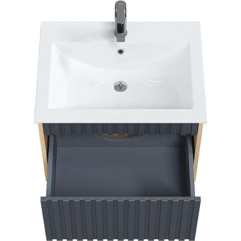 Тумба под раковину Onika Дайлер 60 106151 подвесная Графит Дуб сонома, купить, цена, заказать, магазин, доставка, скидка, промокод, купить, цена, заказать, магазин, доставка, скидка, промокод