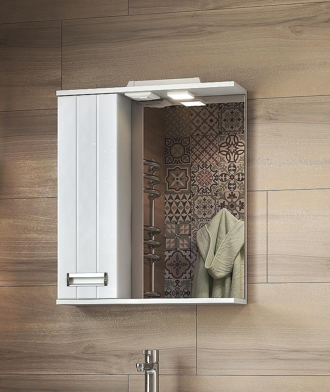 Зеркало со шкафом Vigo Diana 60 L z.DIA.60.L.El с подсветкой Белое, купить, цена, заказать, магазин, доставка, скидка, промокод, купить, цена, заказать, магазин, доставка, скидка, промокод
