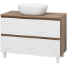 Тумба под раковину Brevita Dakota 100 DAK-07100-19/01-2Я Белая матовая Дуб Галифакс олово, купить, цена, заказать, магазин, доставка, скидка, промокод, купить, цена, заказать, магазин, доставка, скидка, промокод