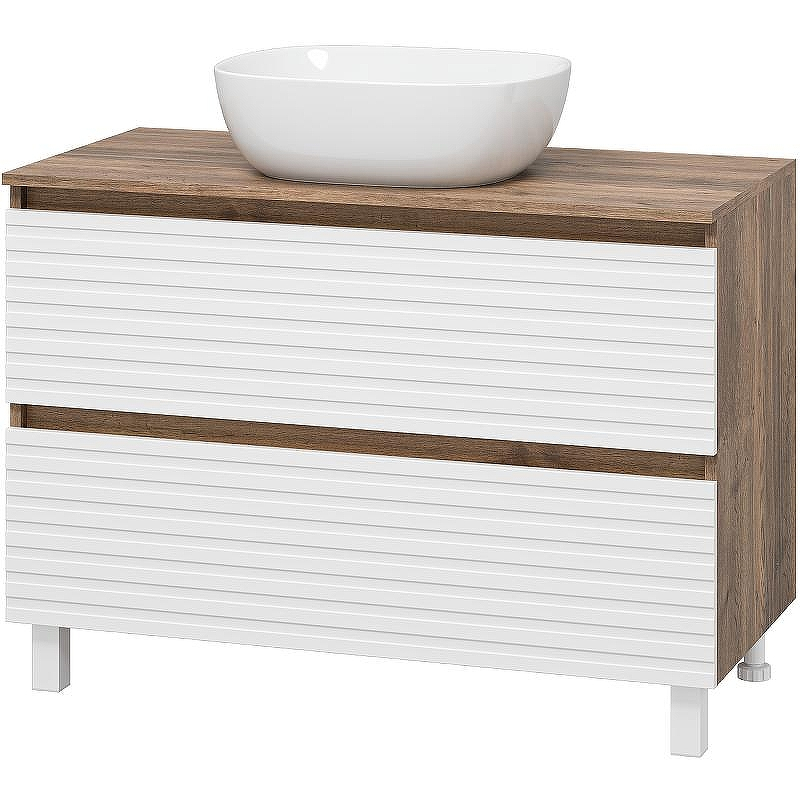Тумба под раковину Brevita Dakota 100 DAK-07100-19/01-2Я Белая матовая Дуб Галифакс олово, купить, цена, заказать, магазин, доставка, скидка, промокод, купить, цена, заказать, магазин, доставка, скидка, промокод