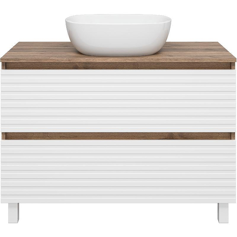 Тумба под раковину Brevita Dakota 100 DAK-07100-19/01-2Я Белая матовая Дуб Галифакс олово, купить, цена, заказать, магазин, доставка, скидка, промокод, купить, цена, заказать, магазин, доставка, скидка, промокод