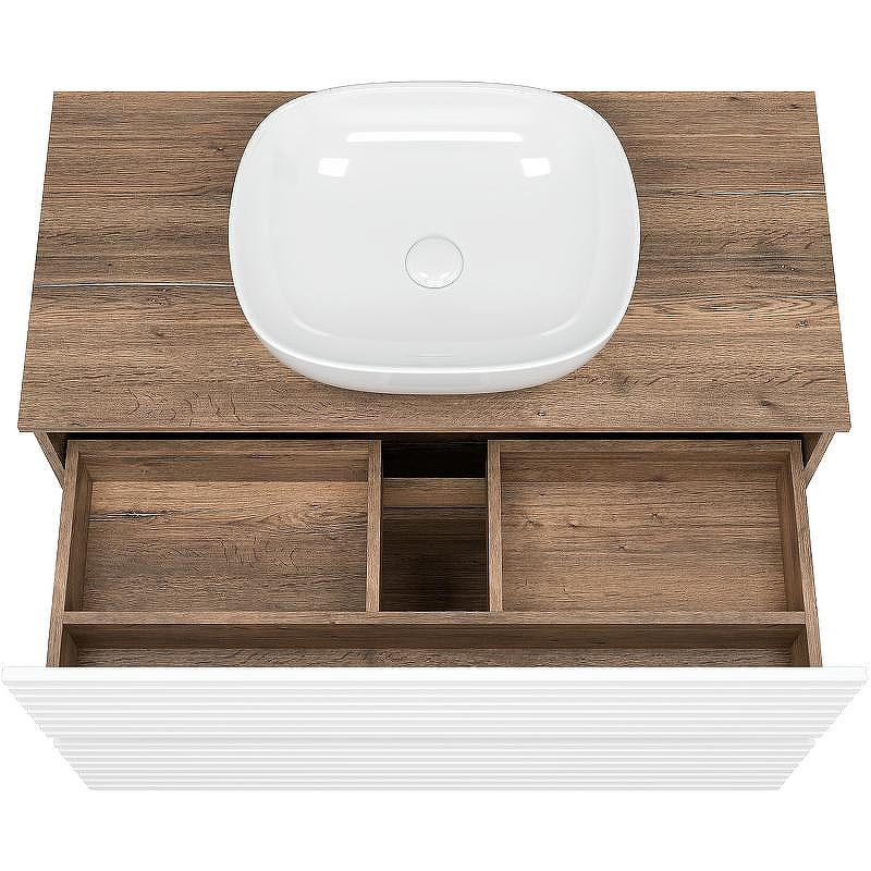 Тумба под раковину Brevita Dakota 100 DAK-07100-19/01-2Я Белая матовая Дуб Галифакс олово, купить, цена, заказать, магазин, доставка, скидка, промокод, купить, цена, заказать, магазин, доставка, скидка, промокод