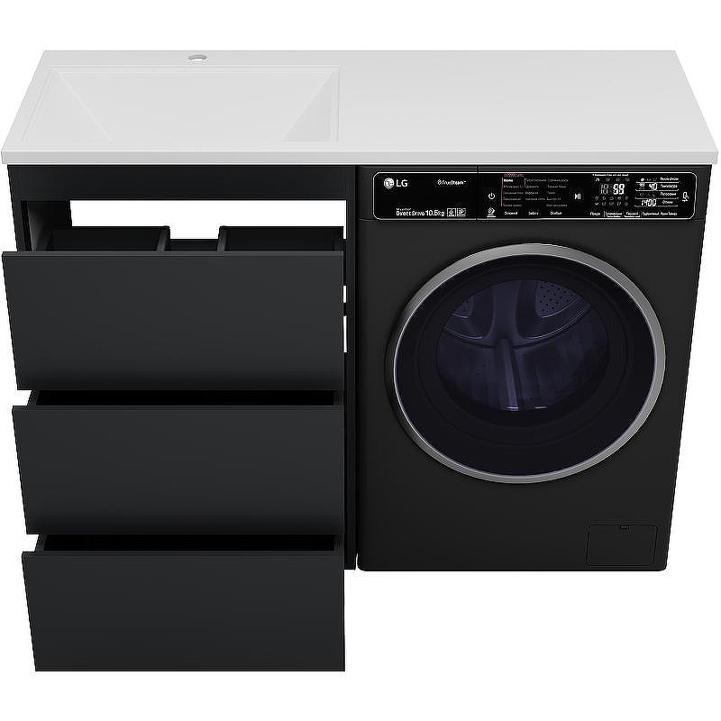 Тумба с раковиной Brevita Grafit 120 L УТ000015085 Графит матовый, купить, цена, заказать, магазин, доставка, скидка, промокод, купить, цена, заказать, магазин, доставка, скидка, промокод