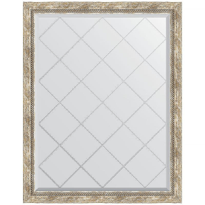 Зеркало Evoform Exclusive-G 118х93 BY 4349 с гравировкой в багетной раме - Прованс с плетением 70