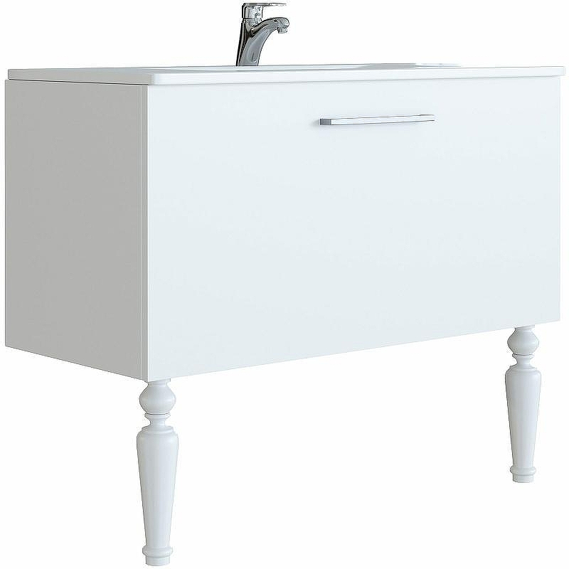 Тумба с раковиной SanVit Эмми 120 kemmy120 Белая матовая, купить, цена, заказать, магазин, доставка, скидка, промокод, купить, цена, заказать, магазин, доставка, скидка, промокод