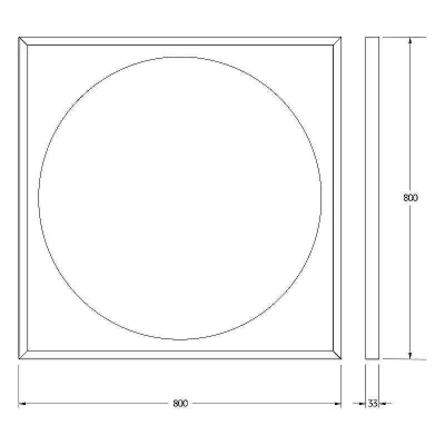 Зеркало Defesto Eclipce 80х80 DF 2223S с подсветкой 18W-4500К/в багетной раме/Сенсорный выключатель/Нейтральный белый свет/Черная рама