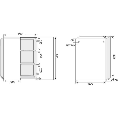 Подвесной шкаф Style Line Атлантика 60 Старое дерево