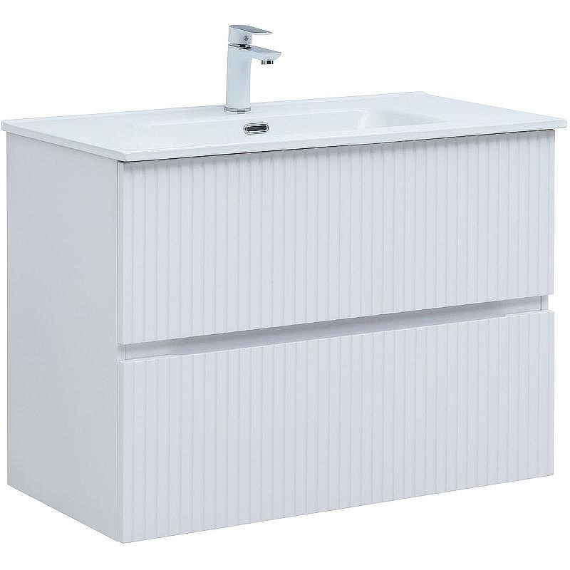 Тумба под раковину Aquanet Джейн 90 313287 подвесная Белая матовая, купить, цена, заказать, магазин, доставка, скидка, промокод, купить, цена, заказать, магазин, доставка, скидка, промокод