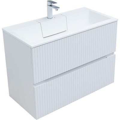 Тумба под раковину Aquanet Джейн 90 313287 подвесная Белая матовая