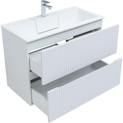 Тумба под раковину Aquanet Джейн 90 313287 подвесная Белая матовая
