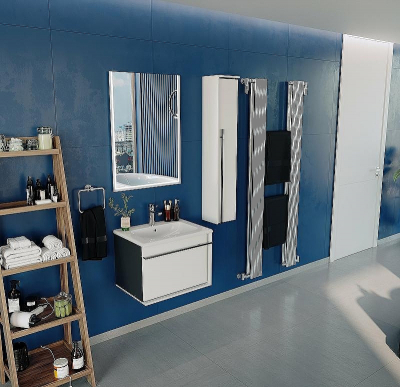 Тумба под раковину Roca Aneto 60 857429806 подвесная Белый глянец Черная матовая