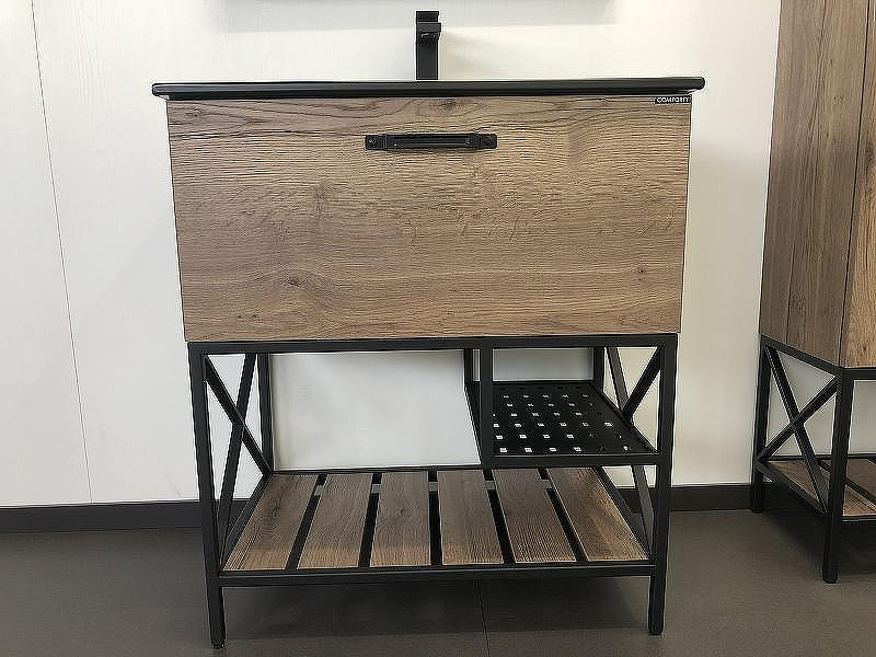 Тумба с раковиной Comforty Бредфорд 75 00004149064 Дуб темный, купить, цена, заказать, магазин, доставка, скидка, промокод, купить, цена, заказать, магазин, доставка, скидка, промокод