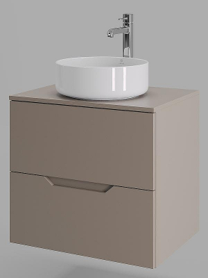 Тумба с раковиной Orange Line 60 Li-60TuLMDF+B09-360W подвесная Латте матовый