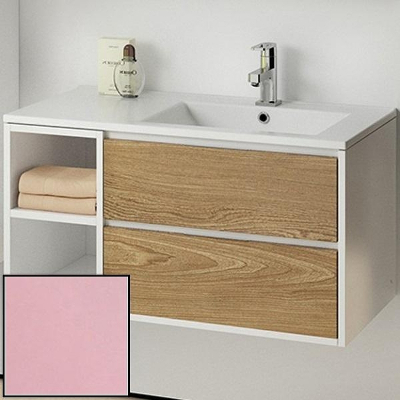 Тумба с раковиной SanVit Мэри-4 90 R kmery904 в цвете Ral подвесная Розовый глянец