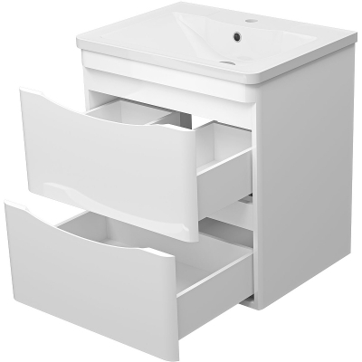 Тумба с раковиной Misty Атлантик 60 УТ000011690 подвесная Белая