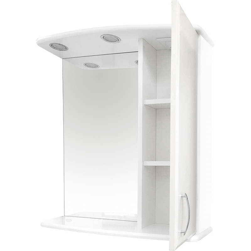 Зеркало со шкафом Misty Астра 60 R Э-Аст04060-01СвП с подсветкой Белое глянцевое, купить, цена, заказать, магазин, доставка, скидка, промокод, купить, цена, заказать, магазин, доставка, скидка, промокод