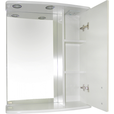 Зеркало со шкафом Misty Астра 60 R Э-Аст04060-01СвП с подсветкой Белое глянцевое